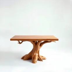 Tree-shaped reading table, solid wood reading table - Functional Solid Wood Tree-Shaped Study & Reading Table for Kids and Adults