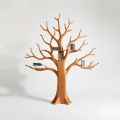 Wall decoration shelves, souvenir display shelves, tree-shaped bookshelf for room decoration - Solid Wood Tree-Inspired Decorative Bookshelf for Home & Office