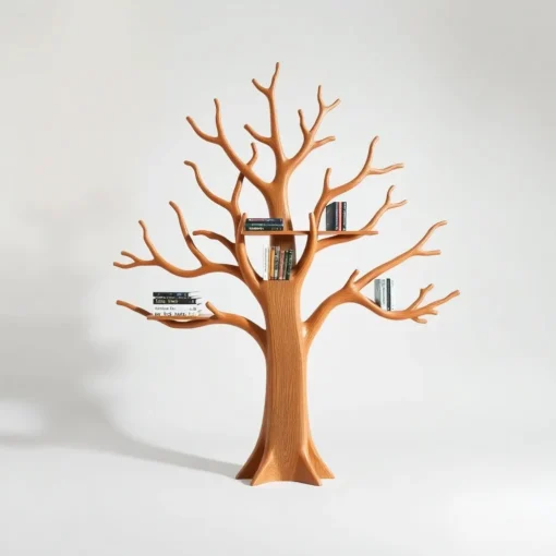 Wall decoration shelves, souvenir display shelves, tree-shaped bookshelf for room decoration - Solid Wood Tree-Inspired Decorative Bookshelf for Home & Office
